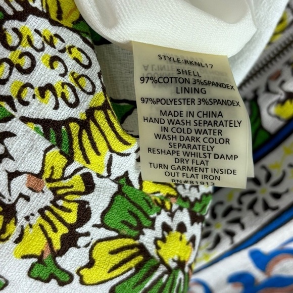 ANTHROPOLOGIE PLENTY BY TRACY REESE RKNL17 LACE UP V-NECK FLORAL SHEATH DRESS - Picture 14 of 15